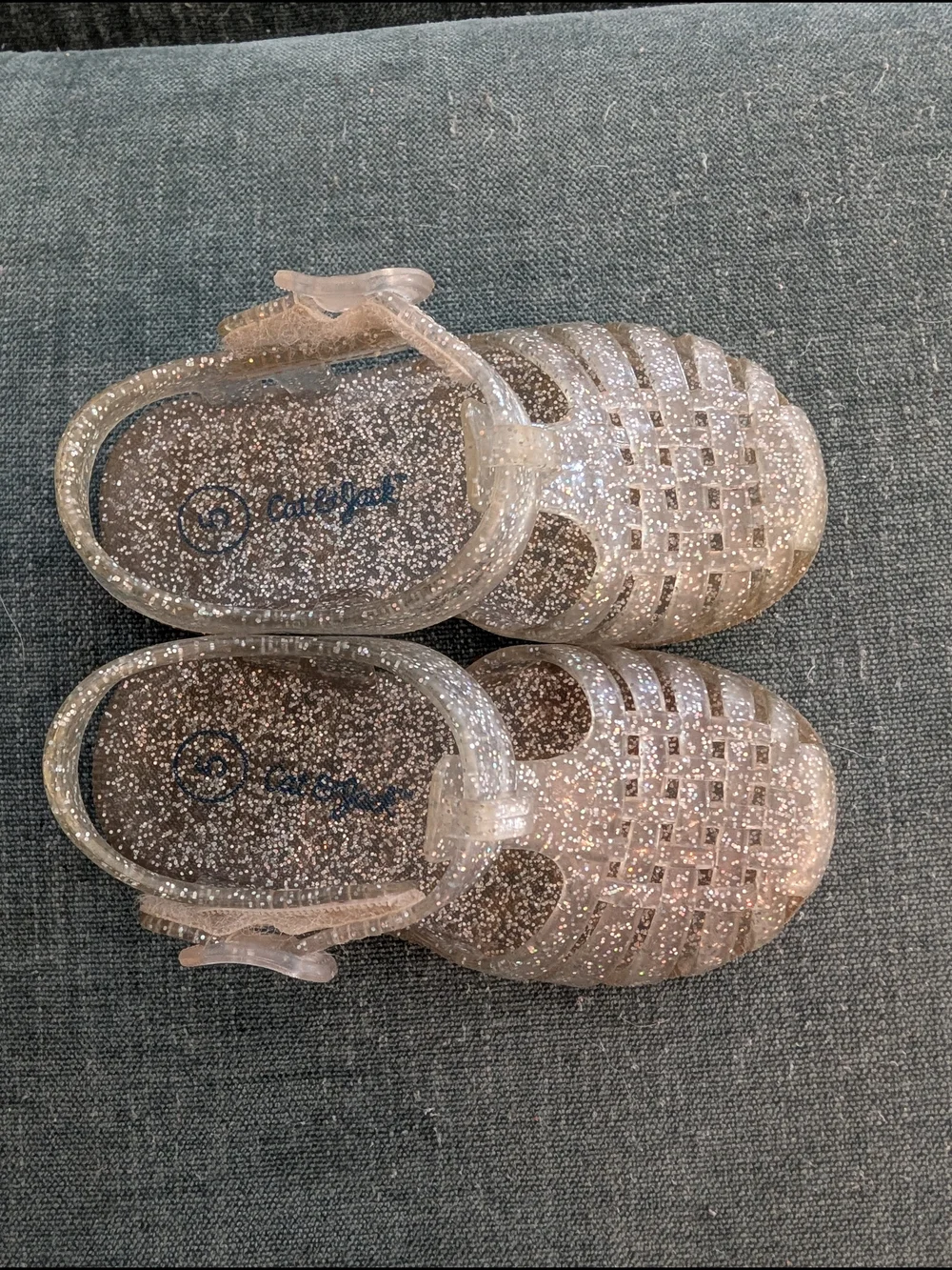Cat & Jack Clear Glitter Jelly Sandals